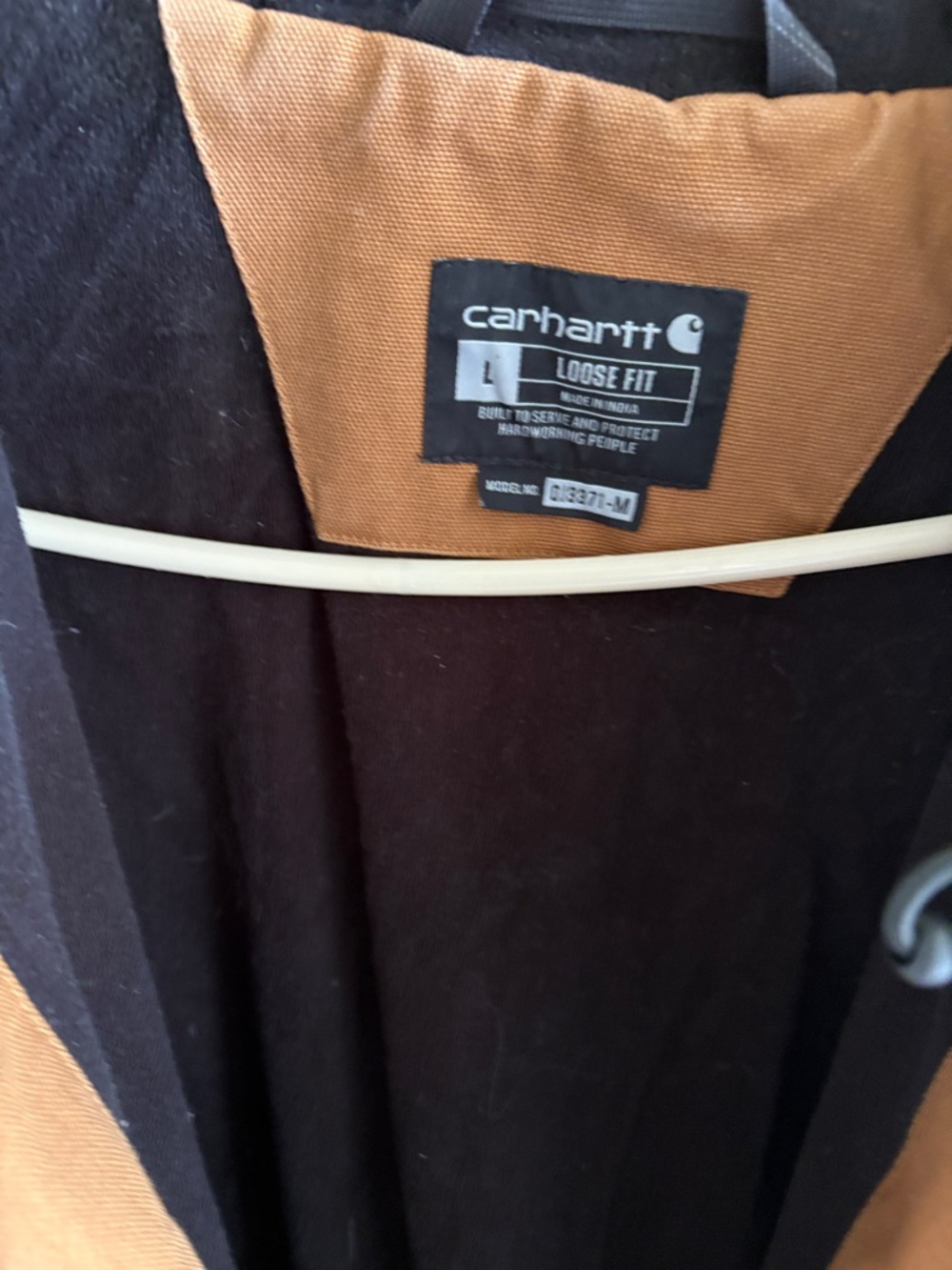 Carhartt Black Jacket with Brown Collar